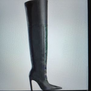 Good American The Koko Snake Over the Knee Leather Boots